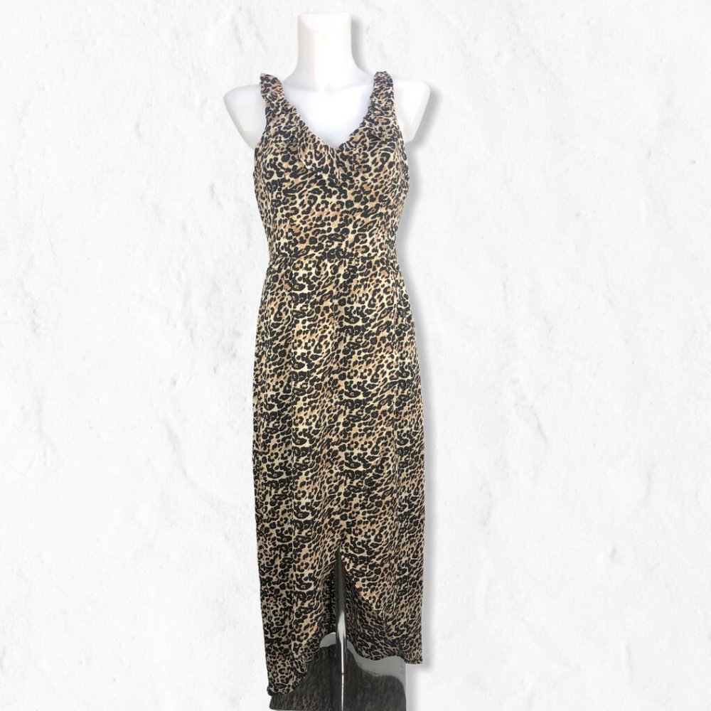 Cheetah Print Crystal Doll Hi Low Junior Dress Sz7